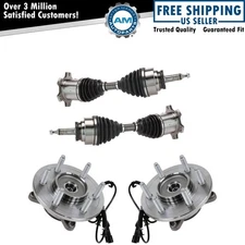 4 Piece Steering Kit Wheel Hub & Bearings w/ CV Axle Assemblies for Ford F150