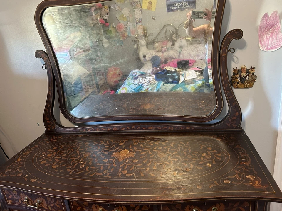 Tocador antiguo siglo XIX con espejo Foto 2 de 4