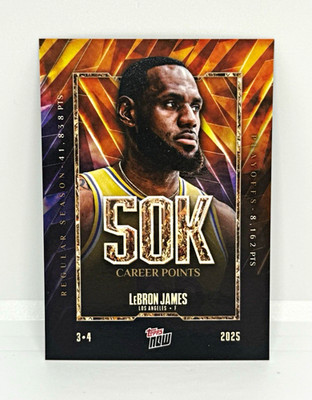 Topps 2025 Topps Now SOK LeBron James Los Angeles Lakers Record Season #12