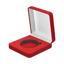 Challenge Coin Display Case, 55mm Velvet Coin Boxes for Gift, Red/White