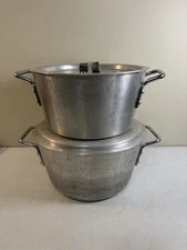 2Pc Large Stockpot Set W/lids Commercial Stainless Steel Food Grade Taiwan