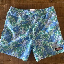 Vineyard Vines Swim Trunks Medium 12-14 Turtle Starfish Lined Shorts