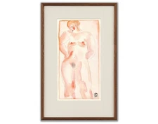 Sanyu Style Nude Female Chinese French ink drawing art deco Chang Yu 常玉 erotic