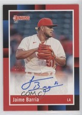 2022 Panini Donruss Retro 1988 Signatures Red 20/99 Jaime Barria Auto 0c2