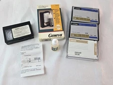 Geneva VHS-C Camcorder Head Cleaner & 3 VHS-C Cassettes 