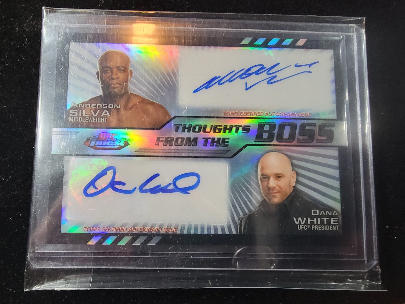 Anderson Silva & Dana White  Auto /25 Thoughts from the Boss - 2012 Topps Finest