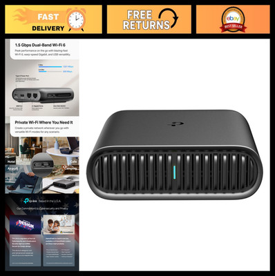Portable Wi-Fi 6 Travel Router AX1500 | Easy Public WiFi Sharing | USB C Powered