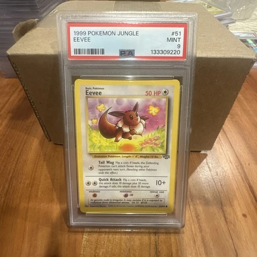 Pokemon Card 51/64 Eevee  Jungle English - PSA 9  PERFECT CENTERING
