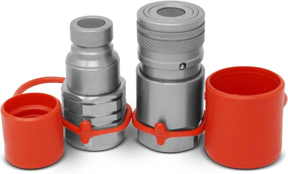 High Flow 1/2" Skid Steer Coupling Set with Locking Sleeve for Secure Connection - Image 3 of 4