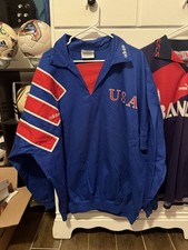 Vintage 1992 USA Soccer USMNT World Cup Drill Top Sweatshirt Adidas Jersey usmnt