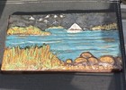 Gorgeous Vintage Gabriel Sweden Wall Plaque, Textured Lake Side Landscape — photo 1