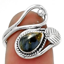 Natural Pietersite - Namibia 925 Sterling Silver Ring s.8 Jewelry R-1464