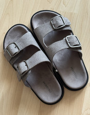 PULL&BEAR Herren Wildleder Sandalen Grau mit ...