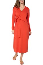 Peace Love World Women's French Terry Tie Waist Dress Tango