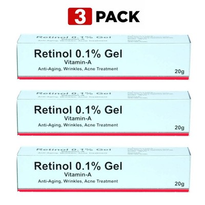 3 Pack Retinol Gel 0.1 Vitamin a Repairs Fine Lines & Wrinkles, Scar