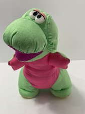 fisher price vintage 1992 green puffalump dinosaur nylon plush