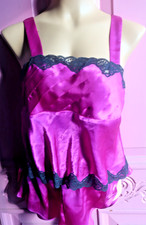 VTG 90s Victoria's Secret Lingerie Teddy Set Gold Label Magenta 2 Piece Size S