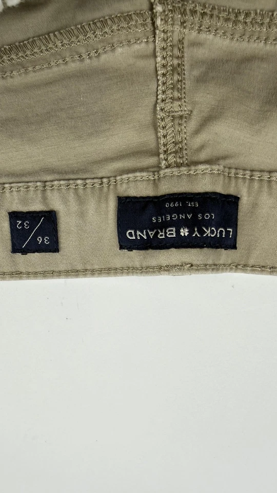 Lucky Brand Chino Pants Mens 36x32 Khaki Stretch Cotton Twill 121 Heritage - Image 4 of 4