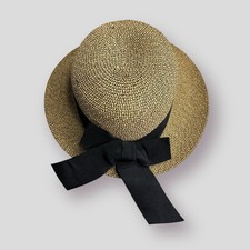Scala Paper Sun Hat Poly Woven Women's Sun Straw Beach Brown One Size