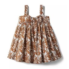 Janie  Jack Vine Print Bow Front Dress, 6-12M, NWT