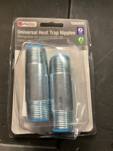 2 Pack Water Heater Dielectric Nipple 3/4" x 3" HEAT TRAP NIPPLES HOT WATER