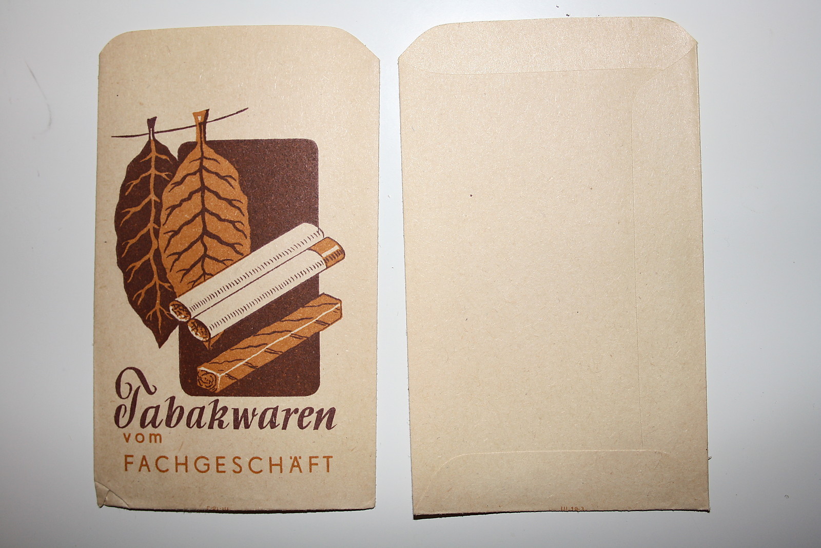 13314c 2 Anuncio Papel Bolsas Tabakwaren Por Tienda Especializada Um 1940 Old