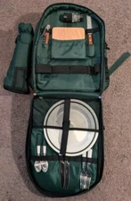 Picnic Sport Complete 2 Person Picnic Set Backpack Bag Green