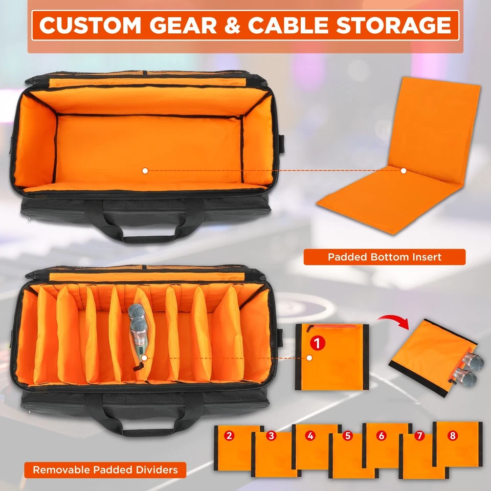 Talrizio Gig Bag Cable File Bag  Gear Organizer DJ Musician Bag 15.6" Laptop VT - Image 3 of 4