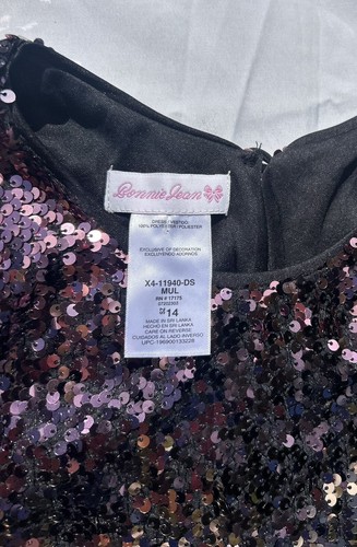 NEW Bonnie Jean Girls Size 14 Purple OMBRE Sequin Jewel Dress - Picture 9 of 9