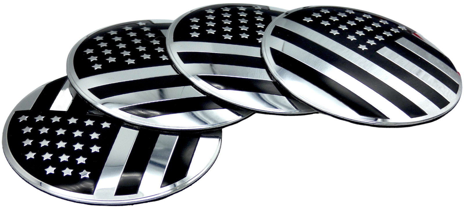 1 Set Aluminum American Flag Wheel Center Cap Sticker Decal Truck Car ...