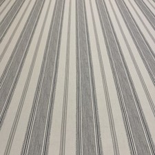 Laura Ashley Fabric Material Heacham Stripe Silver SOLD PER METRE