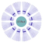 12 pcs Professional Real White Feather Premium Shuttlecock Badminton Ball