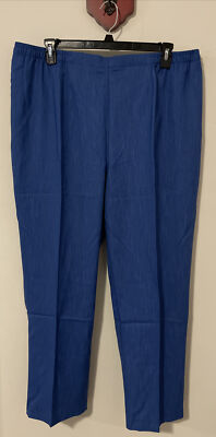 Drapers & Damons Womens 2x Blue Elastic Waist Pull-On Polyester Pants! M339