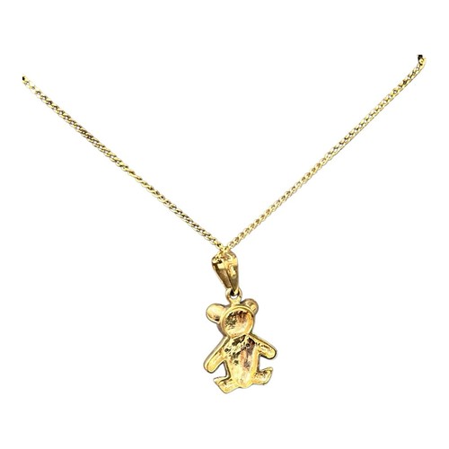 9ct 9K Yellow Gold Teddy Bear With Diamonds Charm Pendant 1.35 Grams. Brand New - Picture 2 of 7