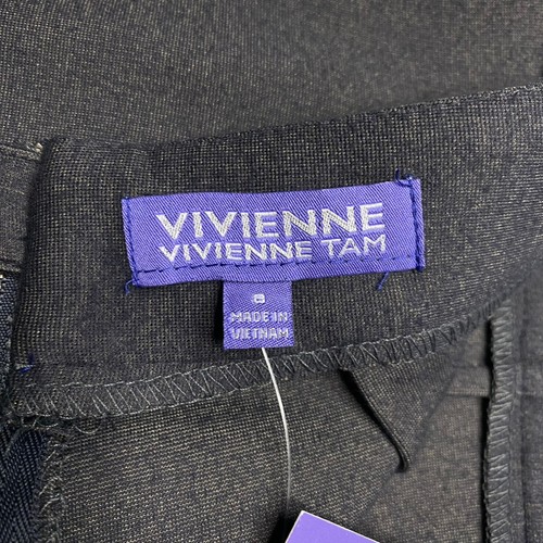 Vivienne Tam Womens Skirt sz 8 Gray A Line Lightweight Stretch Zipper Accent NEW - Picture 3 of 24