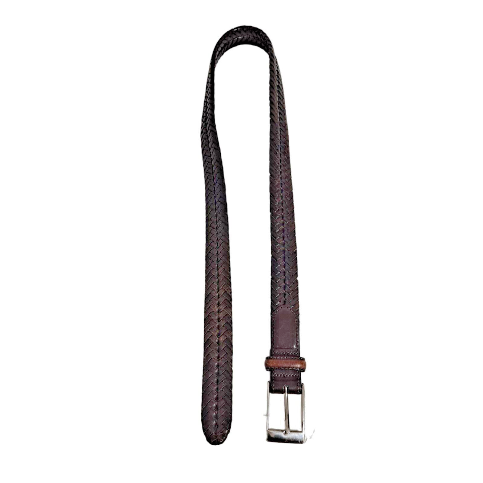Brighton Belt Men 36 Braided Brown Leather Classic Buckle Frontier Western Rodeo eBay