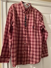 Chaps Easy Care Men's Size Large Dress Shirt Red Plaid NWT