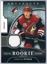2017-18 ARTIFACTS YEAR ONE ROOKIE SWEATERS CHRISTIAN DVORAK JERSEY 1 COLOR