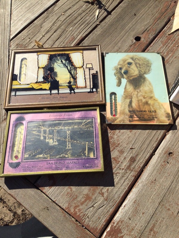 lot of 3 vintage  San francisco ca Store advertisements. thermometers