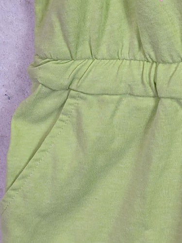 Justice Girls size L 12 14 Neon Lime Green Smiley Face Pockets Romper Jumpsuit - Picture 6 of 10