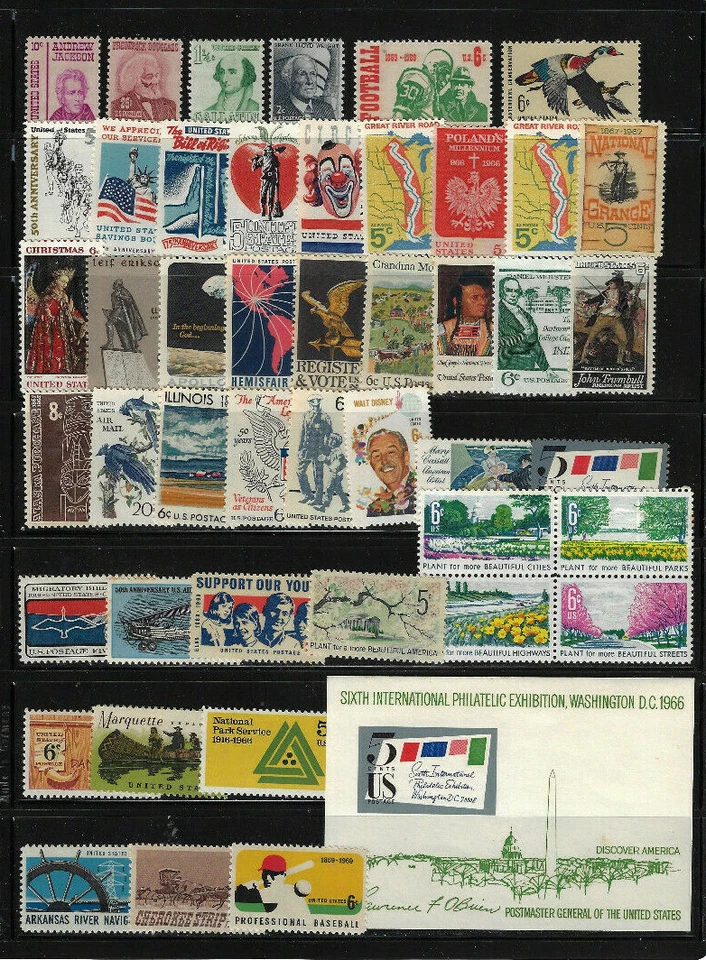 Usa: Lot of good modern differents, singles + blocks, MNH, EBN092 - Image 2 of 3