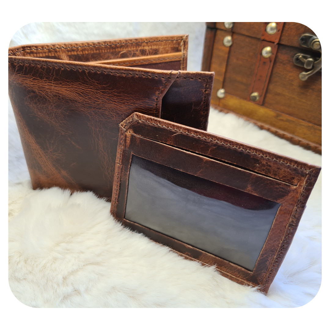 Handcrafted Rustic Men's Wallet, Pull Oil waxed  High Quality  Leather rrp£120 image 2
