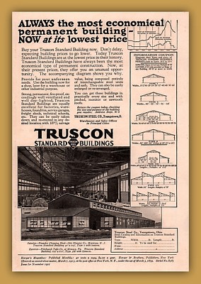 1921 a Print Ad Truscon Buildings Photo Otis Elevator Pittsburgh Tube Monaca Pa