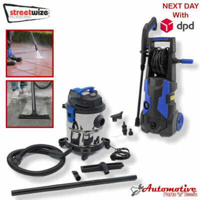 1900w Pressure Washer & 1200w Wet & Dry Vacuum Valet Kit. Car Van Home Work