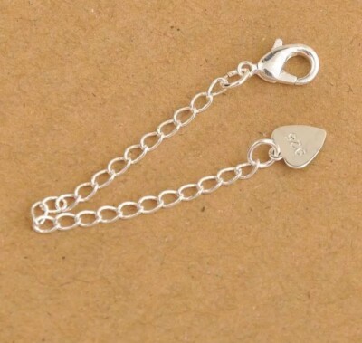 5 Stück  Verlängerungskette Erweiterung Karabiner 925 Sterlingsilber  6 cm  DIY 