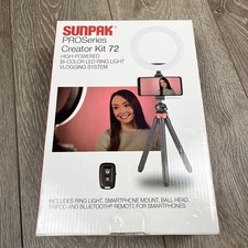 Sunpak PROSeries Creator Kit 72 High Powered Bi-Color LED Ring Light Phone Mount