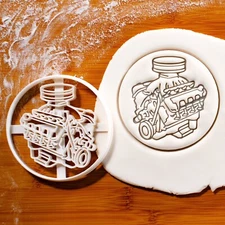 V8 Engine Cookie Cutter - cylinder piston automobile horsepower torque car race