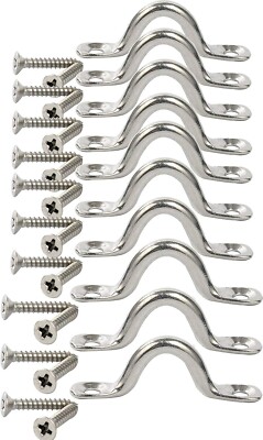 10 PCS Stainless Steel Boat Top PAD Eye Straps for Kayak Boat Rigging Tie Down
