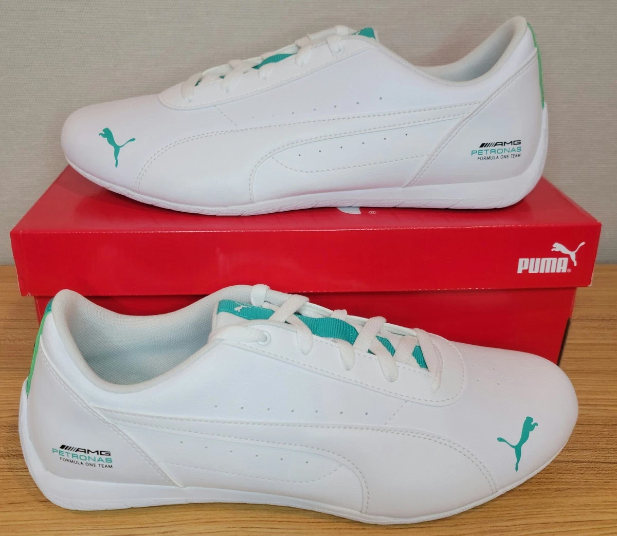 PUMA MERCEDES AMG NEO CAT White PETRONAS MOTORSPORT F1 RACING Shoes Mens  Size 13