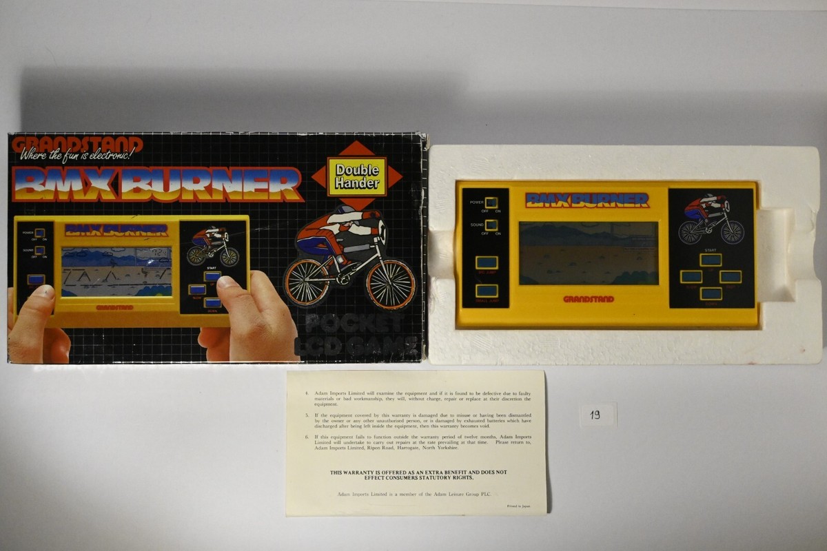 Vintage Boxed Grandstand BMX Burner Game 1984 electronic handheld